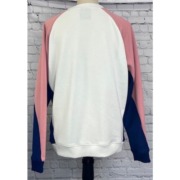 Nike Tech Sweatshirt Women's M White Color Block Crew Neck Long Sleeve Pullover - Picture 2 of 9